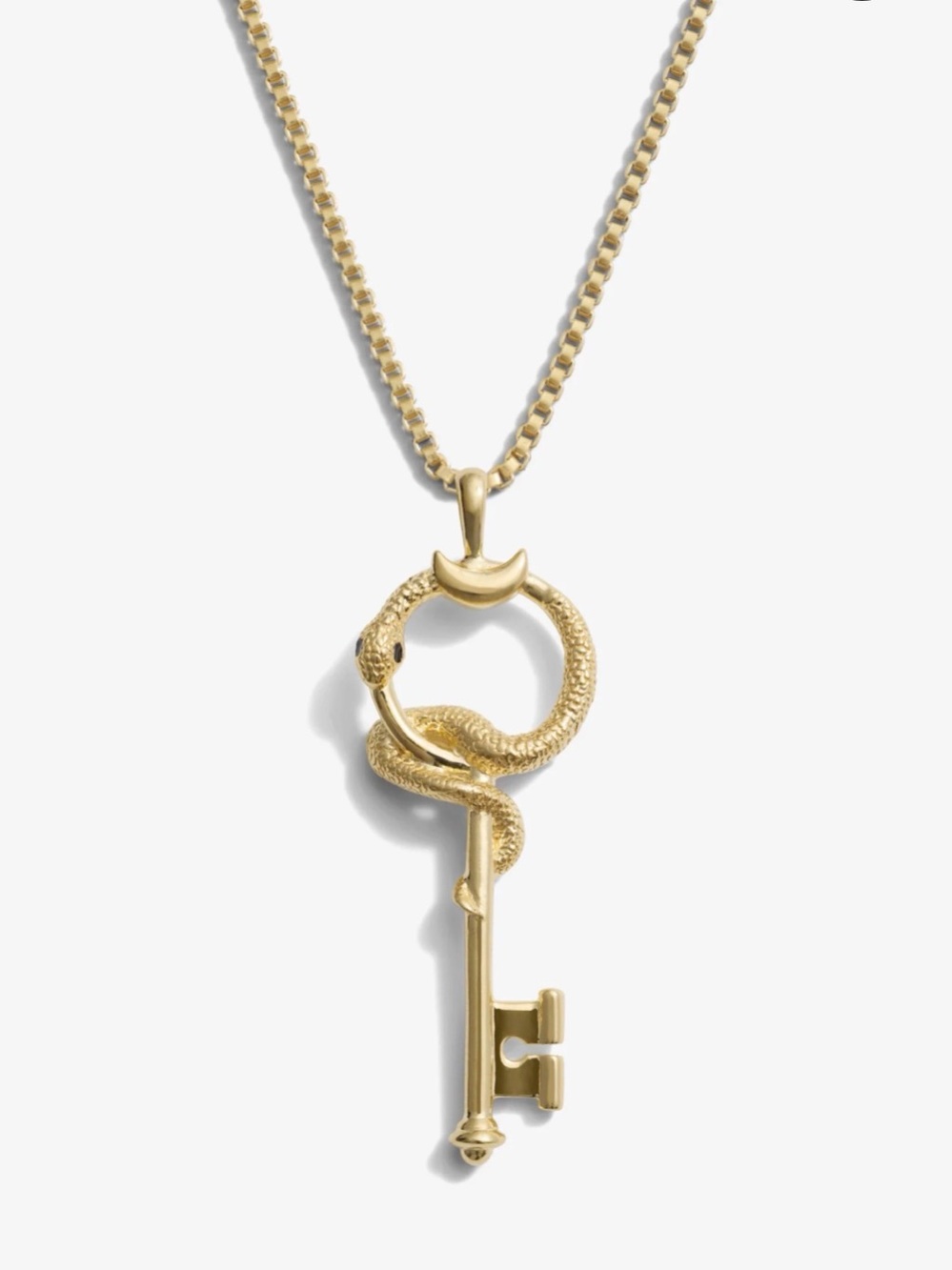 Gold Snake Wrap Key Pendant Necklace - Women Jewelry